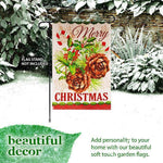 Load image into Gallery viewer, G128 Garden Flag Merry Christmas Pinecone Bouquet  12x18 Inch  Printed Blockout Polyester  Christmas Decoration