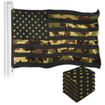 Load image into Gallery viewer, G128 5 Pack: American USA Camouflage Flag  3x5 Ft  LiteWeave Pro Series Printed 300D Polyester  Green Stars Camo Stripes, Vibrant Colors, Brass Grommets, Thicker and More Durable Than 100D 75D Poly