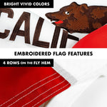 Load image into Gallery viewer, G128  6 Feet Tangle Free Spinning Flagpole (White) California Double Sided Brass Grommets Embroidered 3x5 ft (Flag Included) Aluminum Flag Pole