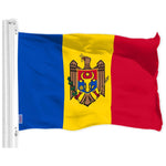 Load image into Gallery viewer, G128 Combo Pack: American USA Flag 3x5 Ft &amp; Moldova Flag 3x5 Ft, Both Printed 150D Polyester, Indoor/Outdoor, Brass Grommets