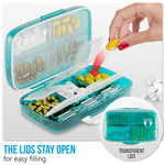 Load image into Gallery viewer, Pill Organizer Airtight Pill Box Large Pill Dispenser for Home Travel Green Case