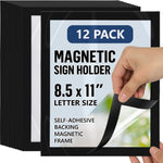 Load image into Gallery viewer, 12 Pcs Magnetic Sign Holder 8.5 x 11 inch Magnetic Frames for Wall Document Holder Reusable Adhesive Frames Windows Picture Frame Display Sleeve Peel &amp; Stick Magnet Door Sign Holder Magnet Page Protector