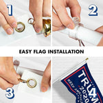 Load image into Gallery viewer, G128 Combo Pack: 6 Feet Tangle Free Spinning Flagpole (White) Trump Keep America Great Flag 3x5 ft Printed 150D Brass Grommets (Flag Included) Aluminum Flag Pole
