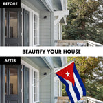 Load image into Gallery viewer, G128 Combo Pack: 6 Ft Tangle Free Aluminum Spinning Flagpole (Silver) &amp; Cuba Cuban Flag 3x5 Ft, ToughWeave Series Embroidered 300D Polyester  Pole with Flag Included