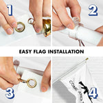 Load image into Gallery viewer, G128 Combo Pack: 6 Ft Tangle Free Aluminum Spinning Flagpole (White) &amp; Come and Take It Rifle White Flag 3x5 Ft, Double ToughWeave Series Double Sided Embroidered 210D Polyester  Pole with Flag