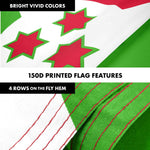 Load image into Gallery viewer, G128 Combo Pack: 6 Ft Tangle Free Aluminum Spinning Flagpole (Silver) &amp; Burundi Umurundi Flag 3x5 Ft, LiteWeave Pro Series Printed 150D Polyester  Pole with Flag Included