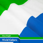 Load image into Gallery viewer, G128 3 Pack: Sierra Leone Sierra Leonean Flag  3x5 Ft  LiteWeave Pro Series Printed 150D Polyester  Country Flag, Vibrant Colors, Brass Grommets, Thicker and More Durable Than 100D 75D Polyester