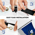 Load image into Gallery viewer, G128 Combo Pack: 5 Ft Tangle Free Aluminum Spinning Flagpole (Black) &amp; Indiana IN State Flag 2x3 Ft, ToughWeave Series Embroidered 300D Polyester  Pole with Flag Included