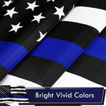 Load image into Gallery viewer, Thin Blue Line Flag 3x5 Ft 5Pack Printed Polyester By G128