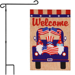 Load image into Gallery viewer, Combo Pack Garden Flag Stand Black 36x16 in and Garden Flag 12x18 in Patriotic