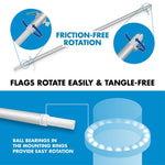 Load image into Gallery viewer, G128  6 Feet Tangle Free Spinning Flagpole (Silver) All Black USA American Flag Brass Grommets Embroidered 3x5 ft (Flag Included) Aluminum Flag Pole