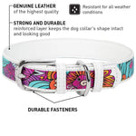 Load image into Gallery viewer, Design Leather Dog Collar for Puppy Small Medium and Large Dogs Boy &amp; Girl Leather Dog Collar Leather Buckle Dog Collar White (10 1 4 13 3 4  Neck * 3 5  Wide Ethno 1)