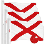 Load image into Gallery viewer, G128 3 Pack: Alabama AL State Flag  3x5 Ft  ToughWeave Series Embroidered 300D Polyester  Embroidered Design, Indoor/Outdoor, Brass Grommets