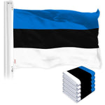 Load image into Gallery viewer, G128 5 Pack: Estonia Estonian Flag  3x5 Ft  LiteWeave Pro Series Printed 150D Polyester  Country Flag, Indoor/Outdoor, Vibrant Colors, Brass Grommets, Thicker and More Durable Than 100D 75D Poly