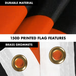 Load image into Gallery viewer, G128 Combo Pack: Flag Pole 6 FT Silver Tangle Free &amp; Thin Orange Line Flag 3x5 FT Brass Grommets Printed Polyester (Flag Included) Aluminum Flag Pole