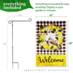 Load image into Gallery viewer, G128 Combo Pack: Garden Flag Stand Black 36 in x 16 in &amp; Garden Flag Summer Decoration Welcome Bird with Fruit Wreath 12x18 DoubleSided Blockout Fabric