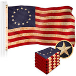 Load image into Gallery viewer, G128 5 Pack: Betsy Ross TeaStained Flag  6x10 Ft  ToughWeave Pro Series Embroidered 420D Polyester  Historical Flag, Embroidered Design, Indoor/Outdoor, Brass Grommets, High Quality