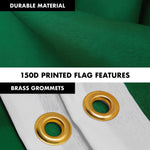 Load image into Gallery viewer, G128 Combo Pack: 5 Ft Tangle Free Aluminum Spinning Flagpole (White) &amp; Solid Dark Green Color Flag 2x3 Ft, LiteWeave Pro Series Printed 150D Polyester  Pole with Flag Included