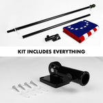 Load image into Gallery viewer, G128 Combo Pack: 5 Ft Tangle Free Aluminum Spinning Flagpole (Black) &amp; Betsy Ross Flag 2x3 Ft, ToughWeave Series Embroidered 300D Polyester  Pole with Flag Included