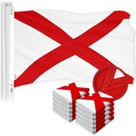 Load image into Gallery viewer, G128 10 Pack: Alabama AL State Flag  3x5 Ft  ToughWeave Series Embroidered 300D Polyester  Embroidered Design, Indoor/Outdoor, Brass Grommets