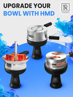Load image into Gallery viewer, Black Portable 4 HOSE Hookah set with everything Hookah Set 4 Hose Hookah