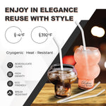 Load image into Gallery viewer, Cocktail Gift Sets with Cocktail Glasses Glass Straws Cocktail Picks Muddler Measuring Cup – Food Grade Stainless Steel and Glass – Ideal for Home Bar Cocktail Lovers