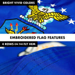 Load image into Gallery viewer, G128  6 Feet Tangle Free Spinning Flagpole (White) US Air Force Double Sided Brass Grommets Embroidered 3x5 ft (Flag Included) Aluminum Flag Pole