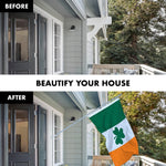Load image into Gallery viewer, G128  6 Feet Tangle Free Spinning Flagpole (Silver) Ireland SHAMROCK Brass Grommets Printed 3x5 ft (Flag Included) Aluminum Flag Pole