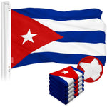 Load image into Gallery viewer, G128 5 Pack: Cuba Cuban Flag  3x5 Ft  ToughWeave Series Embroidered 300D Polyester  Country Flag, Embroidered Design, Indoor/Outdoor, Brass Grommets