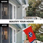 Load image into Gallery viewer, G128 Combo Pack: 6 Feet Tangle Free Spinning Flagpole (White) Tennessee TN State Flag 3x5 ft Printed 150D Brass Grommets (Flag Included) Aluminum Flag Pole
