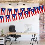 Load image into Gallery viewer, G128 Puerto Rico PR Bunting Banner  Flag 8.2 x 5.5 Inch, Full String 33 Feet  Printed 150D Polyester, Decorations For Bar, School, Festival Events Celebration