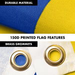 Load image into Gallery viewer, G128 Flag Pole 6FT Silver Tangle Free &amp; Ukraine Ukrainian Flag 3x5 Ft Combo Printed 150D Polyester