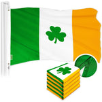 Load image into Gallery viewer, G128 5 Pack: Ireland Irish Shamrock Flag  2.5x4 Ft  ToughWeave Series Embroidered 300D Polyester  Embroidered Design, Indoor/Outdoor, Brass Grommets
