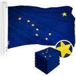 Load image into Gallery viewer, G128 5 Pack: Alaska AK State Flag  2x3 Ft  ToughWeave Series Embroidered 300D Polyester  Embroidered Design, Indoor/Outdoor, Brass Grommets