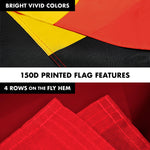 Load image into Gallery viewer, G128 Combo Pack: 6 Feet Tangle Free Spinning Flagpole (White) Belgium Belgian Flag 3x5 ft Printed 150D Brass Grommets (Flag Included) Aluminum Flag Pole