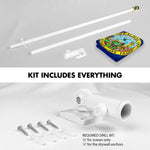 Load image into Gallery viewer, G128 Combo Pack: 6 Ft Tangle Free Aluminum Spinning Flagpole (White) &amp; Idaho ID State Flag 3x5 Ft, LiteWeave Pro Series Printed 300D Polyester  Pole with Flag Included