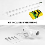 Load image into Gallery viewer, G128  6 Feet Tangle Free Spinning Flagpole (Silver) Gadsden Flag Brass Grommets Spun Polyester 3x5 ft (Flag Included) Aluminum Flag Pole