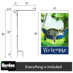 Load image into Gallery viewer, Combo Pack Garden Flag Stand Black 36x16 Inch and Garden Flag 12x18 Inch