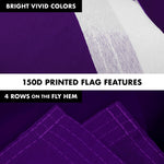 Load image into Gallery viewer, G128 Combo Pack: 5 Ft Tangle Free Aluminum Spinning Flagpole (Silver) &amp; Solid Purple Color Flag 2.5x4 Ft, LiteWeave Pro Series Printed 150D Polyester  Pole with Flag Included