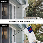Load image into Gallery viewer, G128 Combo Pack: 6 Ft Tangle Free Spinning Flagpole (Black) &amp; Christian Flag 3x5 Ft Embroidered 220GSM Spun Polyester, Brass Grommets (Flag Included) Aluminum Flag Pole
