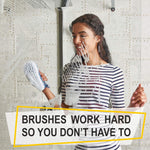 Load image into Gallery viewer, Scrub Brush Set of 3pcs Cleaning Shower Scrubber Ergonomic Handle Blue Grey
