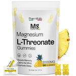 Load image into Gallery viewer, Magnesium L Threonate Gummies for Adults &amp; Kids 2000mg – Brain Supplements for Memory and Focus   Calm Magnesium Gummies for Improved Sleep and Healthy Mind   Pineapple Flavor 120 Count