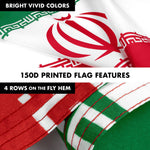 Load image into Gallery viewer, G128 Combo Pack: 6 Feet Tangle Free Spinning Flagpole (White) Iran Iranian Flag 3x5 ft Printed 150D Brass Grommets (Flag Included) Aluminum Flag Pole