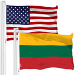 Load image into Gallery viewer, USA American Flag &amp; Lithuania Lithuanian Flag 3x5 Ft Printed 150D Polyester