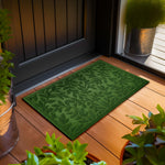 Load image into Gallery viewer, Home Entrance Green Leaves Door Mat Deluxe 17x29.5 in Absorbent Natural Rubber
