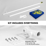 Load image into Gallery viewer, G128 Combo Pack: 6 Ft Tangle Free Spinning Flagpole (White) &amp; Oregon Double Sided Flag 3x5 Ft Printed 150D Polyester, Brass Grommets (Flag Included) Aluminum Flag Pole