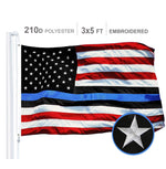 Load image into Gallery viewer, Blue Lives Matter Flag 210D Embroidered Polyester 3x5 Ft