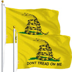 Load image into Gallery viewer, Gadsden Don't Tread on Me Flag 3x5 Ft 2Pack Printed Polyester By G128