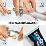 Load image into Gallery viewer, G128 Combo Pack: 6 Ft Tangle Free Aluminum Spinning Flagpole (Silver) &amp; DeSantis Election 2024 Flag 3x5 Ft, LiteWeave Pro Series Printed 150D Polyester  Pole with Flag Included