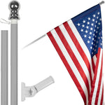Load image into Gallery viewer, G128  5 Feet Tangle Free Spinning Flagpole (Silver) American Flag Pole Sleeve Embroidered 2x3 ft American Flag Pole Sleeve (Flag Included) Aluminum Flag Pole